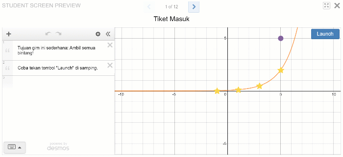 Pratinjau Tampilan Siswa: Meluncur pada Grafik Fungsi Eksponen