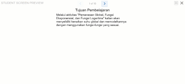 Pratinjau Tampilan Siswa: Pemanasan Global, Fungsi Eksponen, dan Fungsi Logaritma